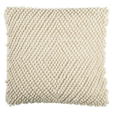 SAFAVIEH 20 x 20 x 3 in. Diamond Loop Pillow, Natural PLS115A-2020